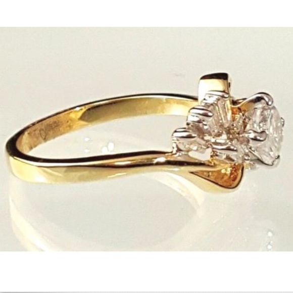 Gold Plated Cocktail  Ring CZ Sizes 5 8 11 12 - Picture 4 of 8
